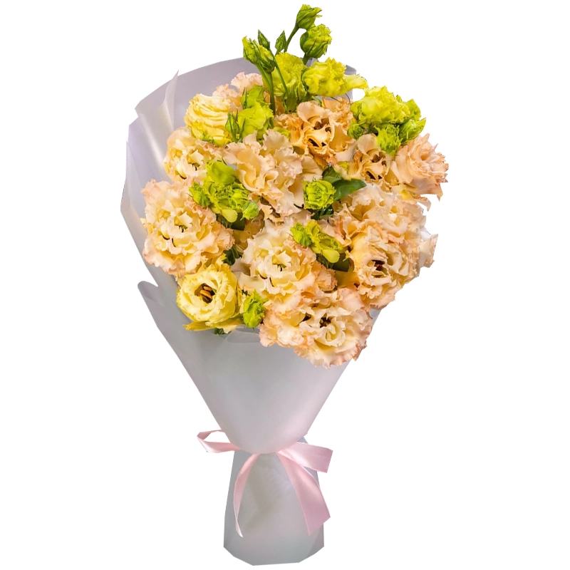 Букет из 7 персиковых эустом